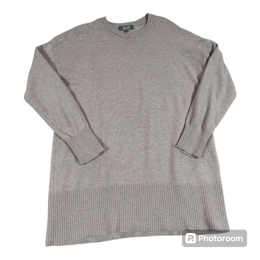 Marled Women’s Sweater Pullover Long Sleeve Cream Large